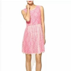 Darling Erin Fetherston Neon Pink/Lace Dress